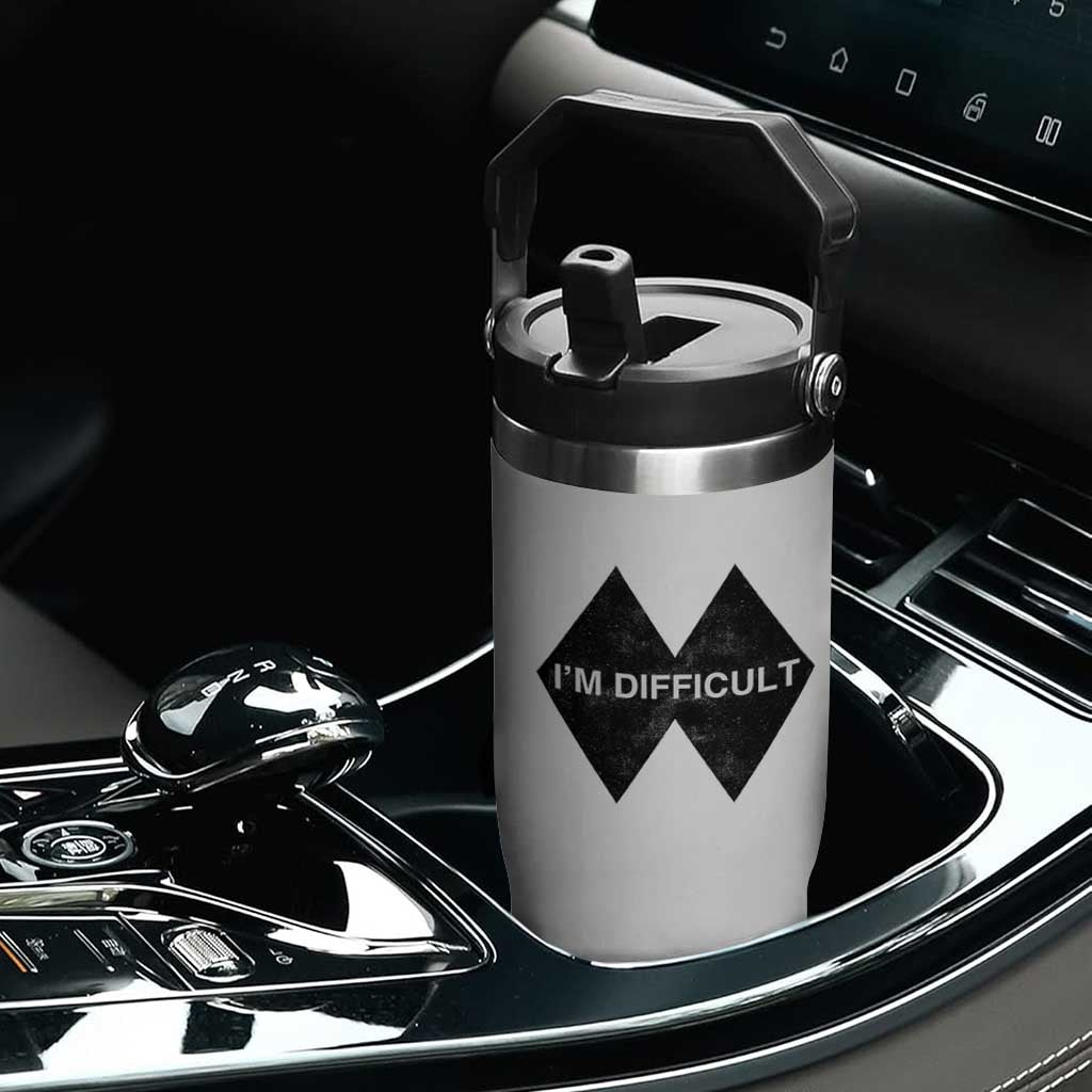 Funny I Am Difficult Double Black Diamond Ski Snowboard Flip Straw Tumbler TS11 Print Your Wear