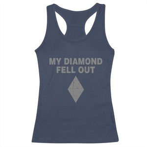 Funny Skiing Snowboarding Racerback Tank Top My Diamond Fell Out Ski Puns Double Black Diamond TS11 Navy Print Your Wear