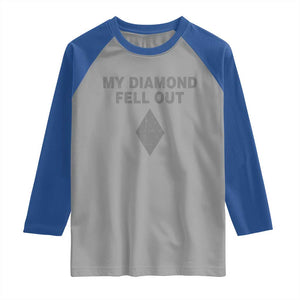 Funny Skiing Snowboarding Raglan Shirt My Diamond Fell Out Ski Puns Double Black Diamond TS11 Sport Gray Royal Print Your Wear