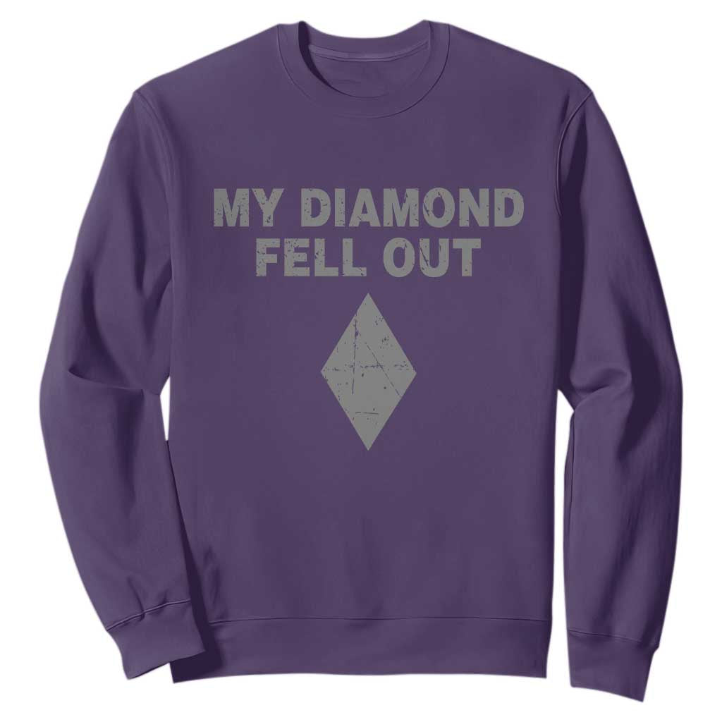 Funny Skiing Snowboarding Sweatshirt My Diamond Fell Out Ski Puns Double Black Diamond TS11 Purple Print Your Wear