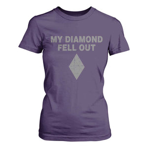 Funny Skiing Snowboarding T Shirt For Women My Diamond Fell Out Ski Puns Double Black Diamond TS11 Purple Print Your Wear
