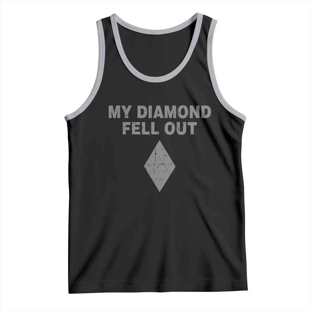 Funny Skiing Snowboarding Tank Top My Diamond Fell Out Ski Puns Double Black Diamond TS11 Black Athletic Heather Print Your Wear