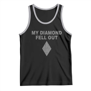 Funny Skiing Snowboarding Tank Top My Diamond Fell Out Ski Puns Double Black Diamond TS11 Black Athletic Heather Print Your Wear