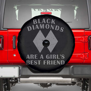Funny Black Diamonds Are A Girls Best Friend Snow Skiing Spare Tire Cover TS11 Black Print Your Wear