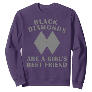 Funny Black Diamonds Are A Girls Best Friend Snow Skiing Sweatshirt TS11 Purple Print Your Wear