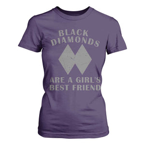 Funny Black Diamonds Are A Girls Best Friend Snow Skiing T Shirt For Women TS11 Purple Print Your Wear