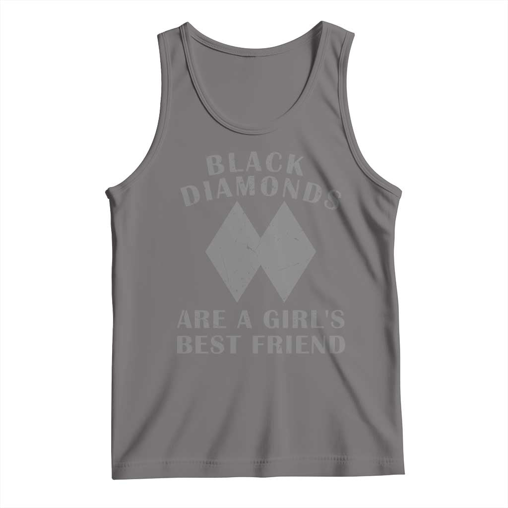 Funny Black Diamonds Are A Girls Best Friend Snow Skiing Tank Top TS11 Deep Heather Print Your Wear