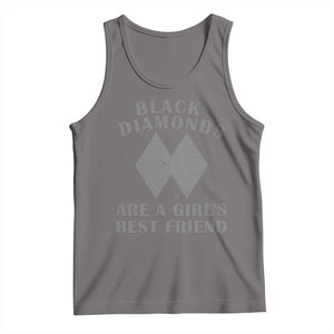 Funny Black Diamonds Are A Girls Best Friend Snow Skiing Tank Top TS11 Deep Heather Print Your Wear