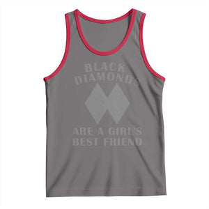 Funny Black Diamonds Are A Girls Best Friend Snow Skiing Tank Top TS11 Deep Heather Red Print Your Wear