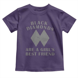 Funny Black Diamonds Are A Girls Best Friend Snow Skiing Toddler T Shirt TS11 Purple Print Your Wear