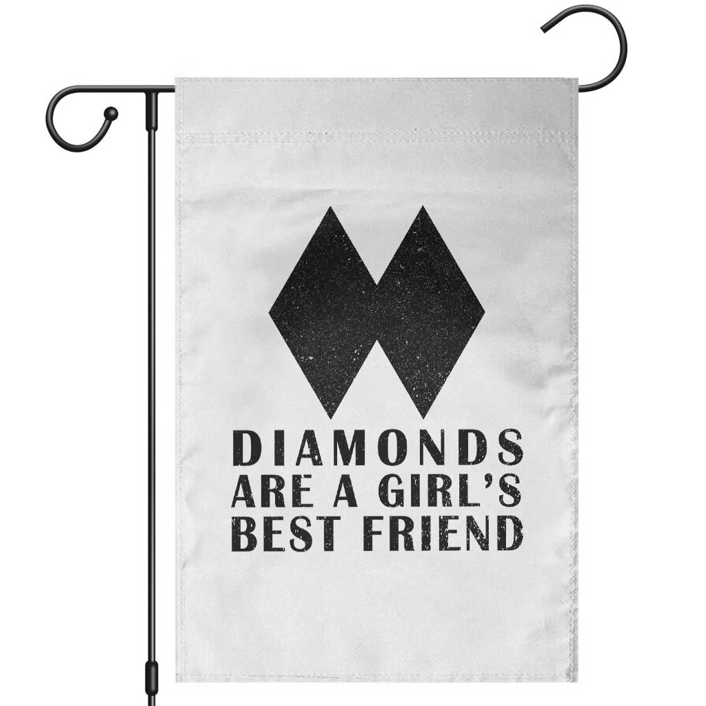 Funny Skiing Snowboarding Garden Flag Diamonds Are A Girls Best Friend TS11 White Print Your Wear