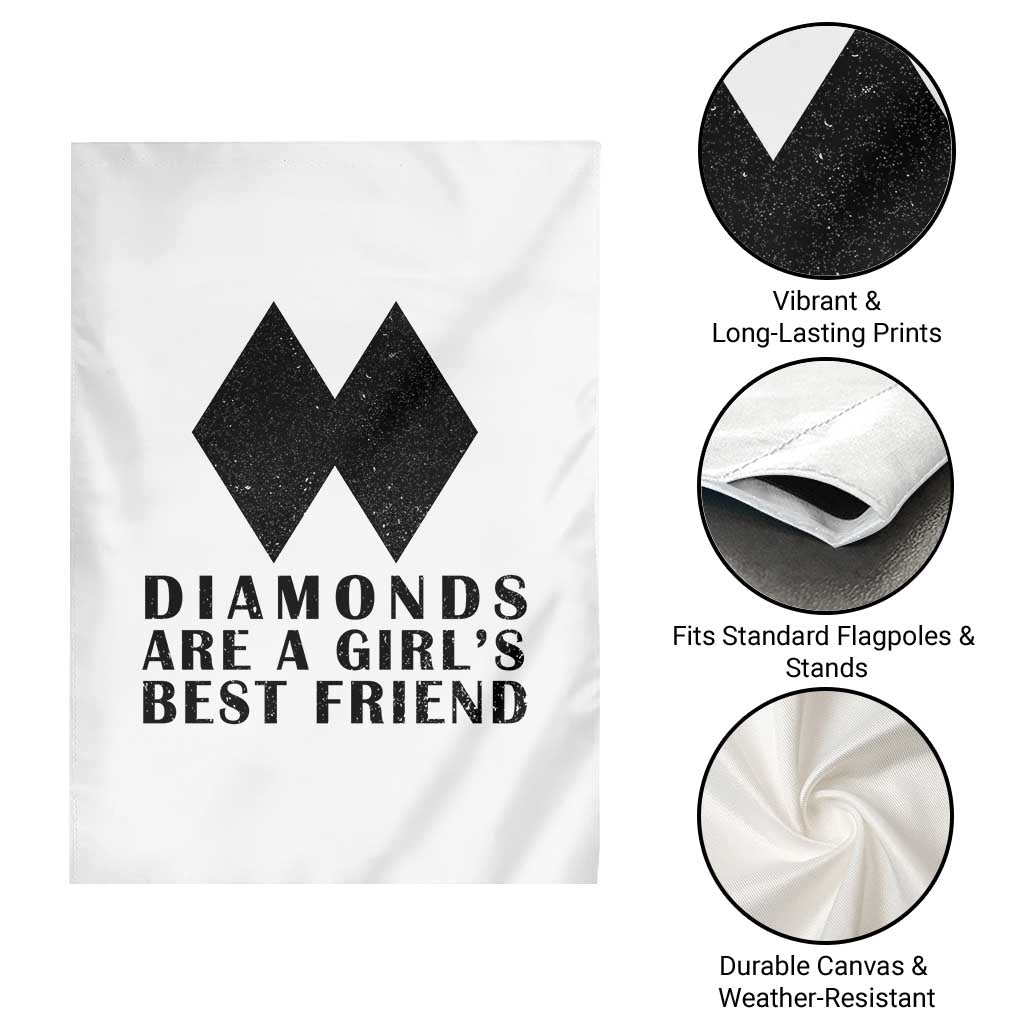 Funny Skiing Snowboarding Garden Flag Diamonds Are A Girls Best Friend TS11 Print Your Wear