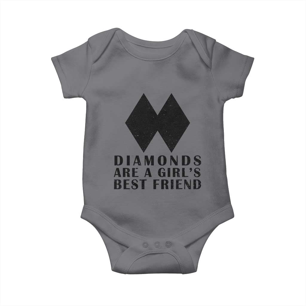 Funny Skiing Snowboarding Baby Onesie Diamonds Are A Girls Best Friend TS11 Charcoal Print Your Wear