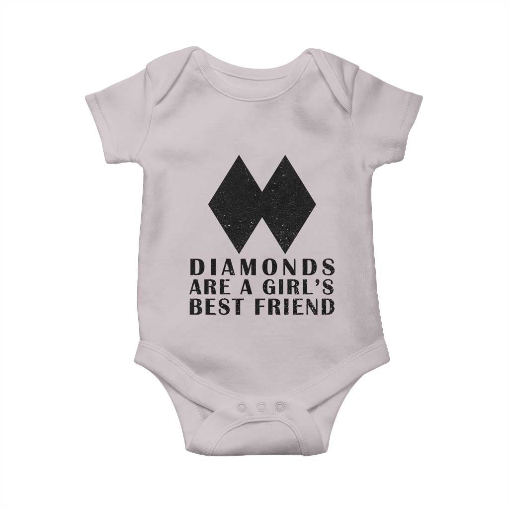 Funny Skiing Snowboarding Baby Onesie Diamonds Are A Girls Best Friend TS11 Ice Gray Print Your Wear