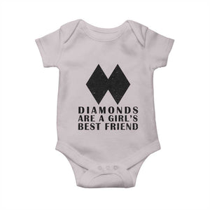 Funny Skiing Snowboarding Baby Onesie Diamonds Are A Girls Best Friend TS11 Ice Gray Print Your Wear