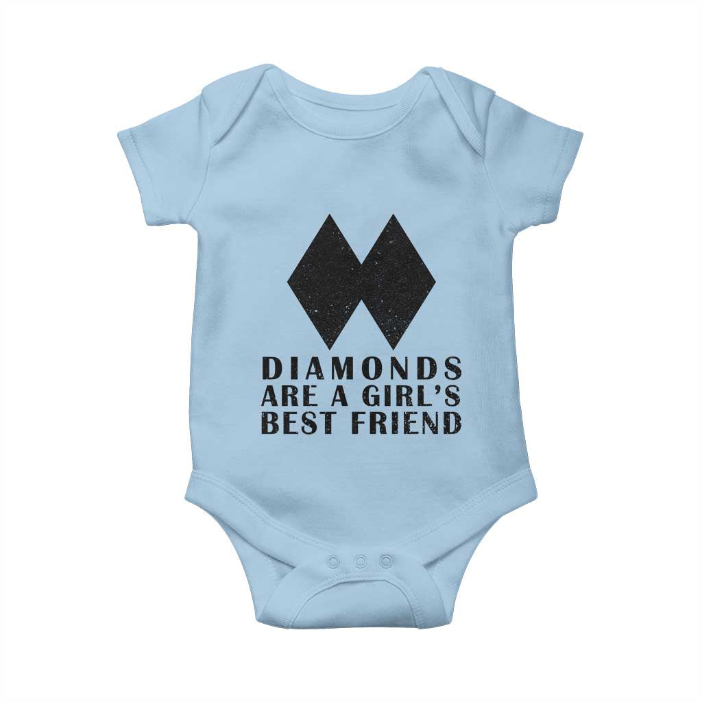 Funny Skiing Snowboarding Baby Onesie Diamonds Are A Girls Best Friend TS11 Light Blue Print Your Wear