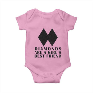 Funny Skiing Snowboarding Baby Onesie Diamonds Are A Girls Best Friend TS11 Light Pink Print Your Wear