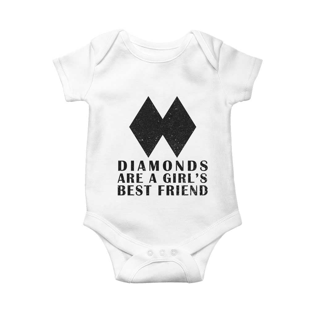 Funny Skiing Snowboarding Baby Onesie Diamonds Are A Girls Best Friend TS11 White Print Your Wear