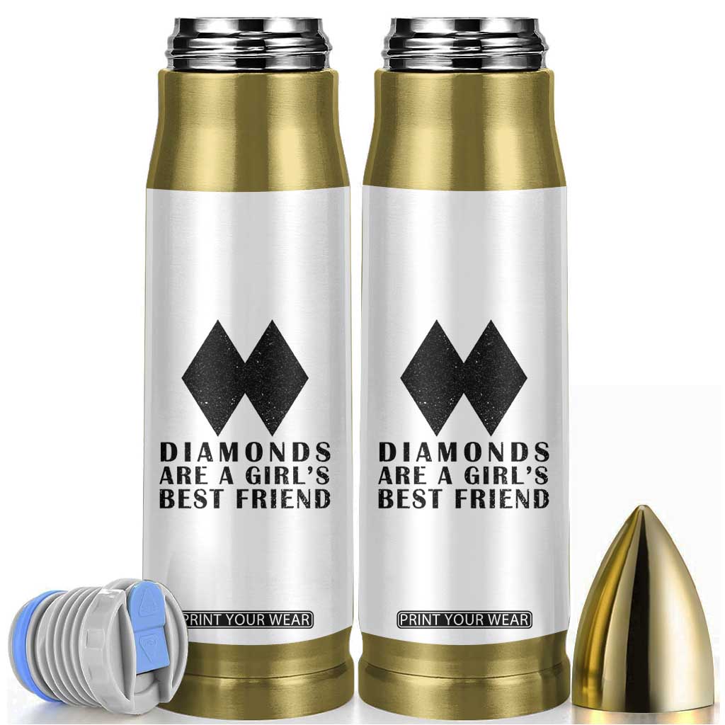 Funny Skiing Snowboarding Bullet Tumbler Diamonds Are A Girls Best Friend TS11 White Print Your Wear