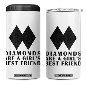 Funny Skiing Snowboarding 4 in 1 Can Cooler Tumbler Diamonds Are A Girls Best Friend TS11 One Size: 16 oz White Print Your Wear