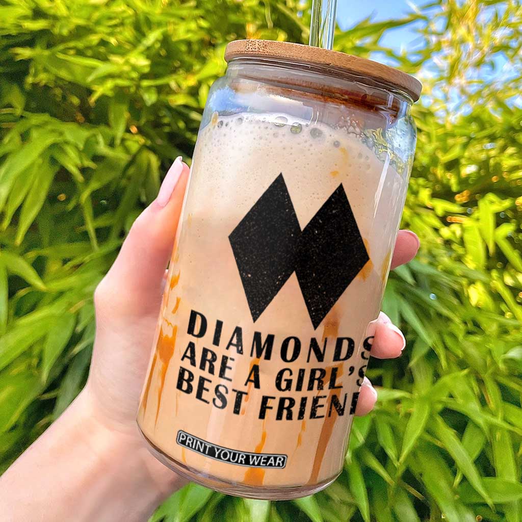 Funny Skiing Snowboarding Glass Can Diamonds Are A Girls Best Friend TS11 White Print Your Wear