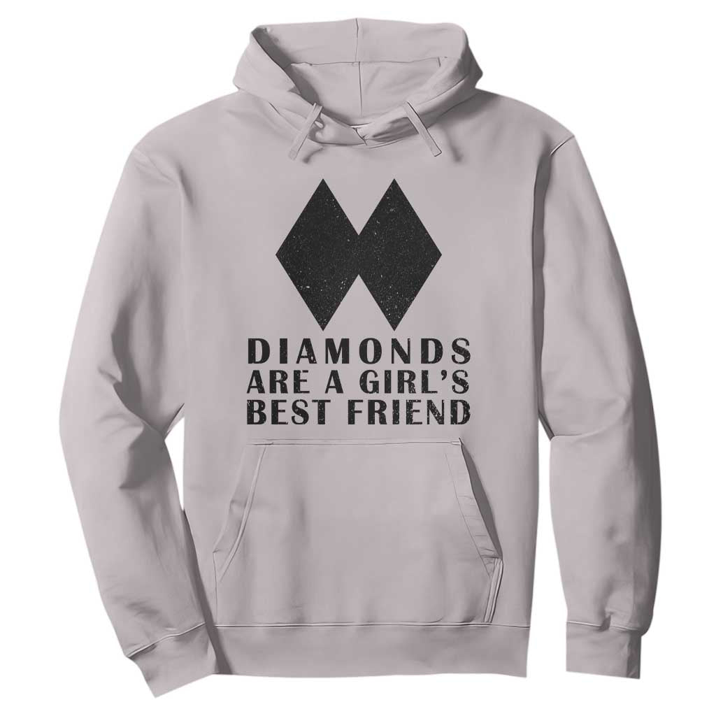 Funny Skiing Snowboarding Hoodie Diamonds Are A Girls Best Friend TS11 Ice Gray Print Your Wear