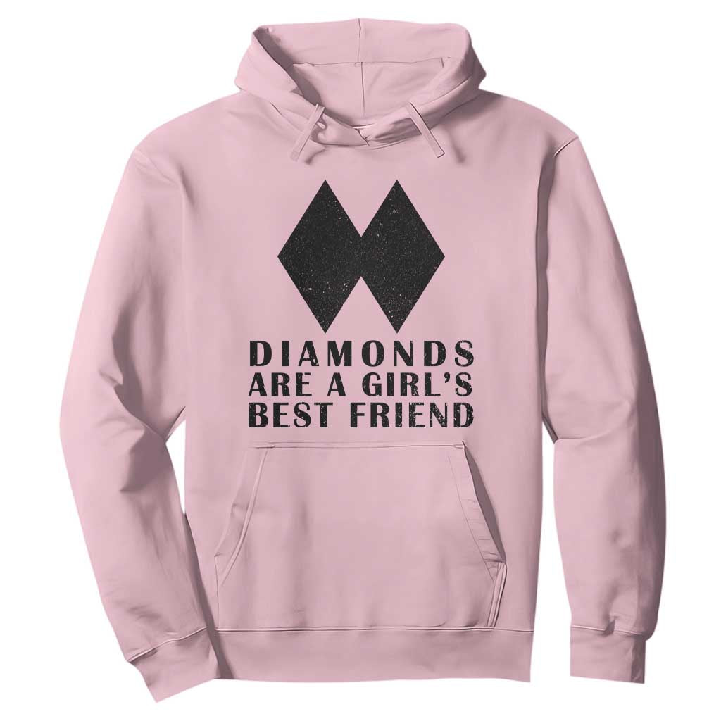 Funny Skiing Snowboarding Hoodie Diamonds Are A Girls Best Friend TS11 Light Pink Print Your Wear