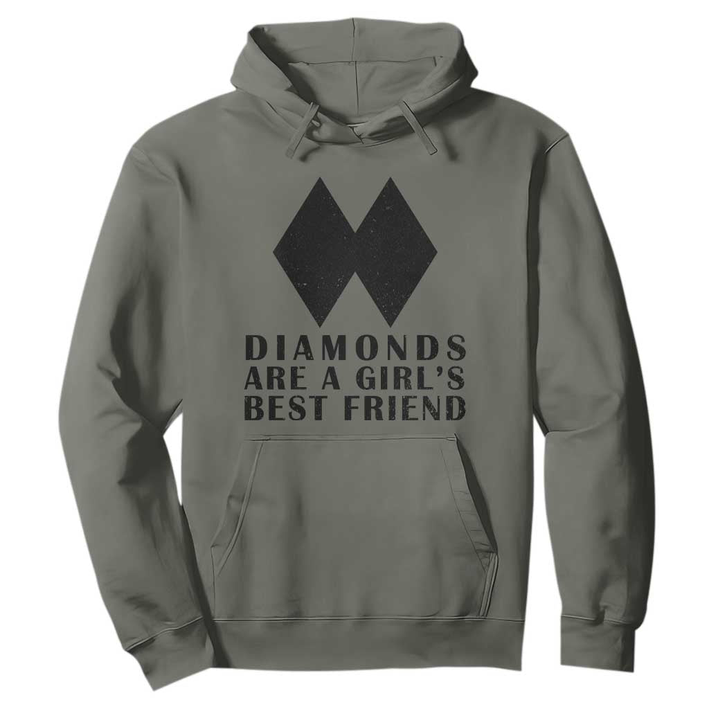 Funny Skiing Snowboarding Hoodie Diamonds Are A Girls Best Friend TS11 Military Green Print Your Wear