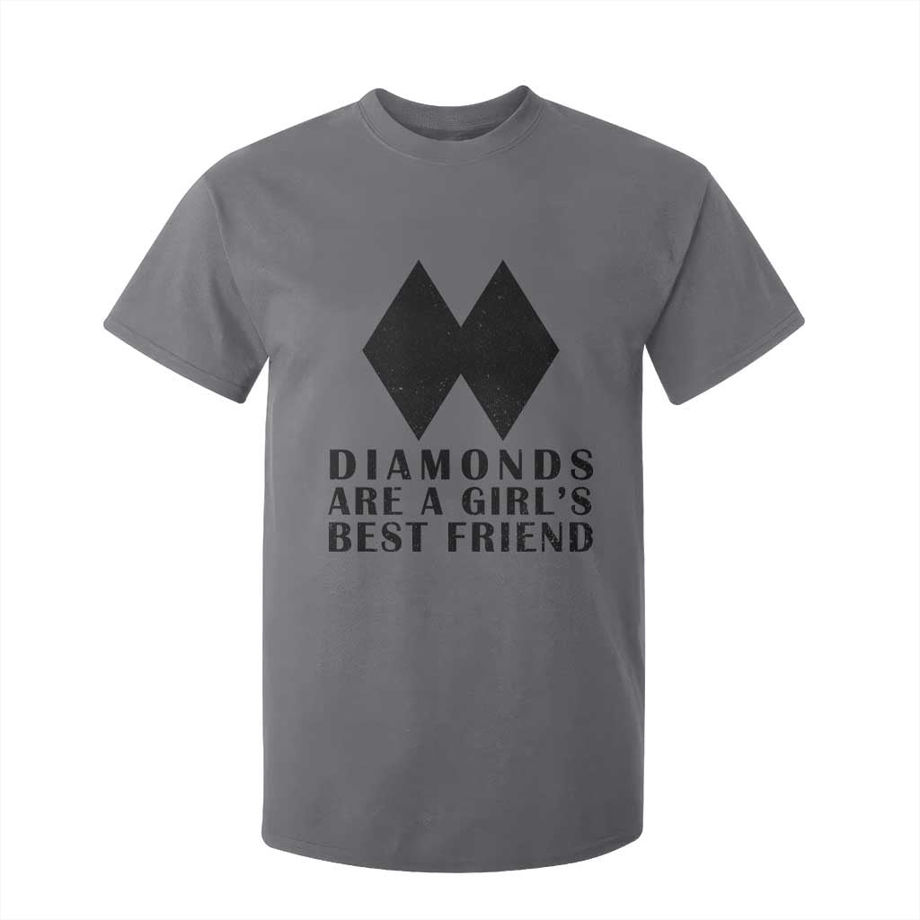 Funny Skiing Snowboarding T Shirt For Kid Diamonds Are A Girls Best Friend TS11 Charcoal Print Your Wear
