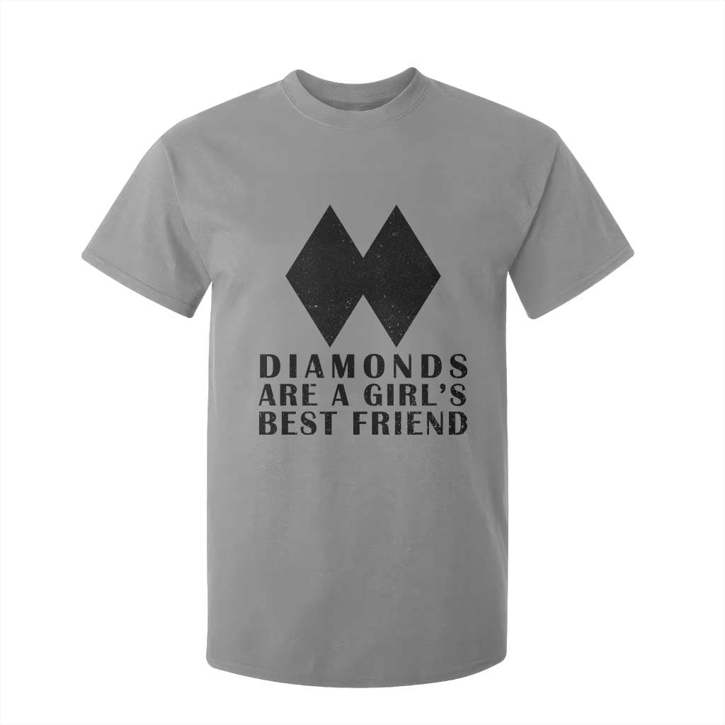Funny Skiing Snowboarding T Shirt For Kid Diamonds Are A Girls Best Friend TS11 Sport Gray Print Your Wear