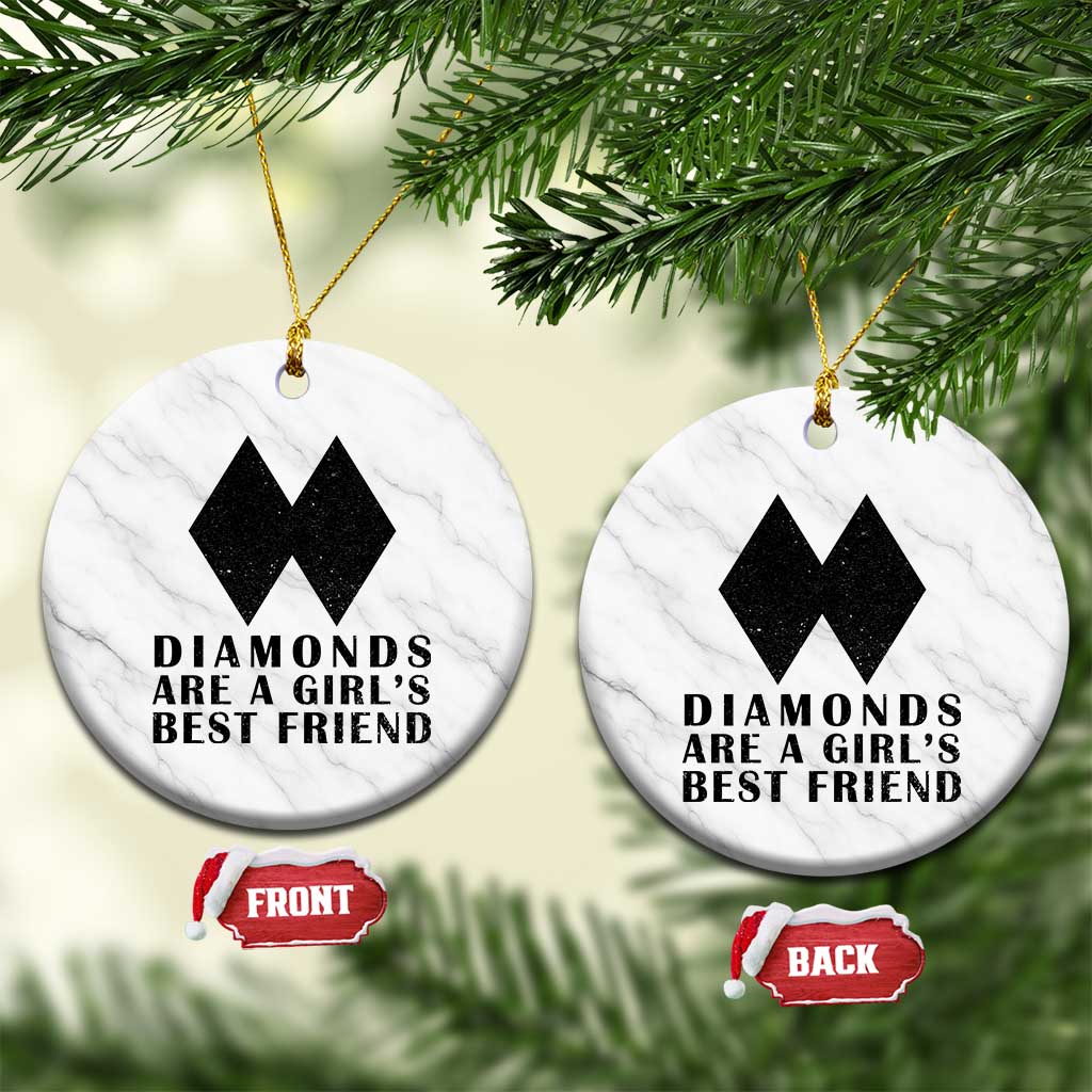 Funny Skiing Snowboarding Ceramic Ornament Diamonds Are A Girls Best Friend TS11 1pc White Marble Print Your Wear