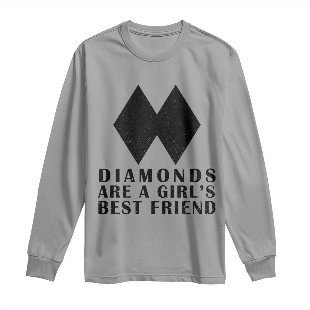 Funny Skiing Snowboarding Long Sleeve Shirt Diamonds Are A Girls Best Friend TS11 Sport Gray Print Your Wear