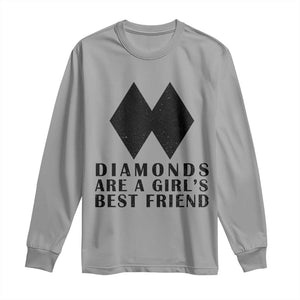 Funny Skiing Snowboarding Long Sleeve Shirt Diamonds Are A Girls Best Friend TS11 Sport Gray Print Your Wear