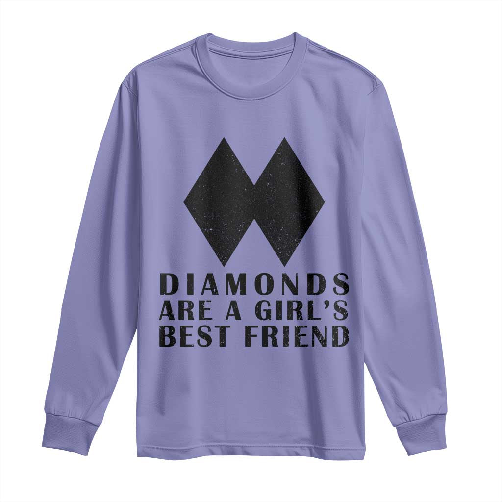 Funny Skiing Snowboarding Long Sleeve Shirt Diamonds Are A Girls Best Friend TS11 Violet Print Your Wear