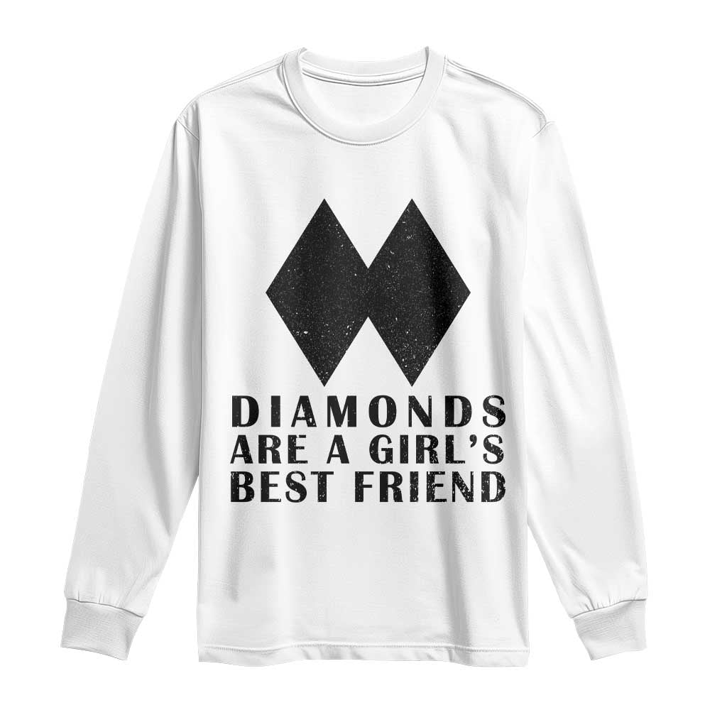 Funny Skiing Snowboarding Long Sleeve Shirt Diamonds Are A Girls Best Friend TS11 White Print Your Wear