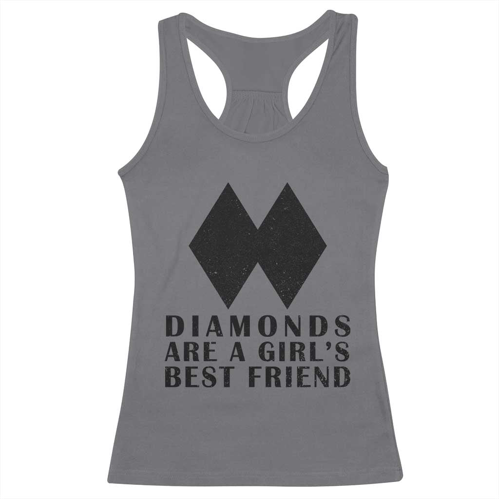 Funny Skiing Snowboarding Racerback Tank Top Diamonds Are A Girls Best Friend TS11 Charcoal Print Your Wear