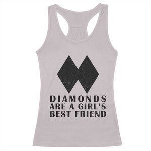 Funny Skiing Snowboarding Racerback Tank Top Diamonds Are A Girls Best Friend TS11 Ice Gray Print Your Wear