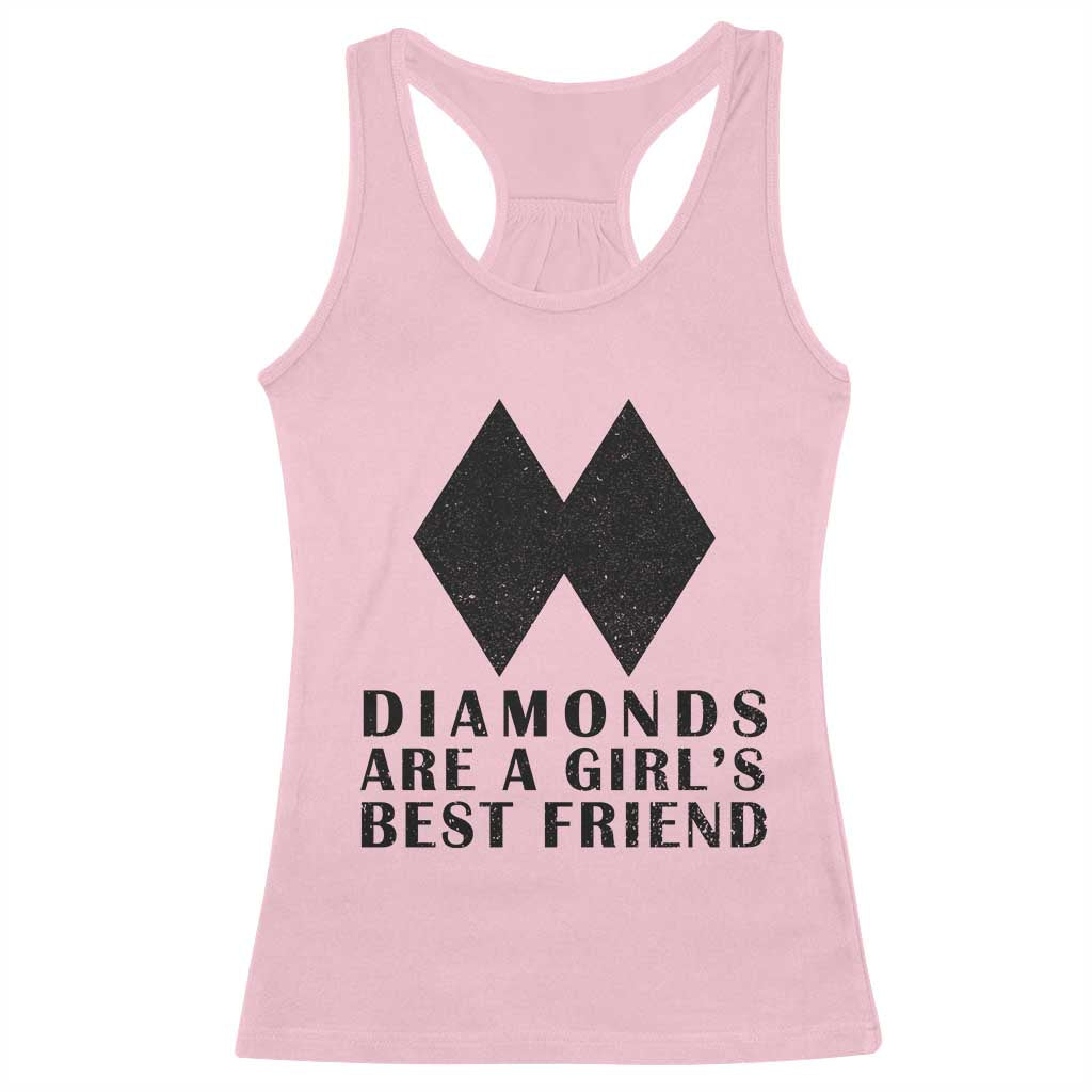 Funny Skiing Snowboarding Racerback Tank Top Diamonds Are A Girls Best Friend TS11 Light Pink Print Your Wear