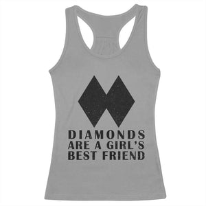 Funny Skiing Snowboarding Racerback Tank Top Diamonds Are A Girls Best Friend TS11 Sport Gray Print Your Wear