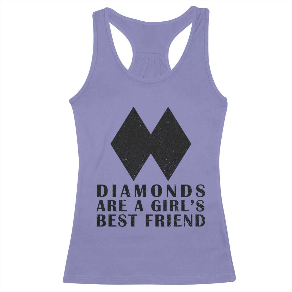 Funny Skiing Snowboarding Racerback Tank Top Diamonds Are A Girls Best Friend TS11 Violet Print Your Wear