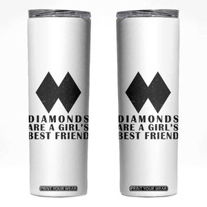 Funny Skiing Snowboarding Skinny Tumbler Diamonds Are A Girls Best Friend TS11 White Print Your Wear