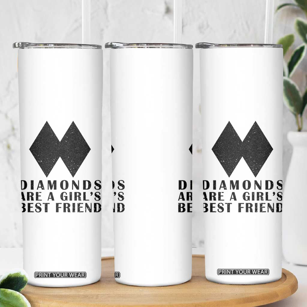 Funny Skiing Snowboarding Skinny Tumbler Diamonds Are A Girls Best Friend TS11 Print Your Wear