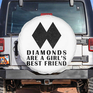 Funny Skiing Snowboarding Spare Tire Cover Diamonds Are A Girls Best Friend TS11 No hole White Print Your Wear