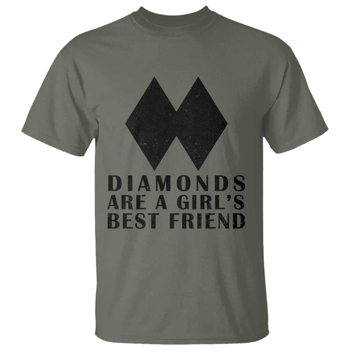 Funny Skiing Snowboarding T Shirt Diamonds Are A Girls Best Friend TS11 Military Green Print Your Wear