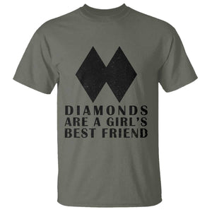 Funny Skiing Snowboarding T Shirt Diamonds Are A Girls Best Friend TS11 Military Green Print Your Wear