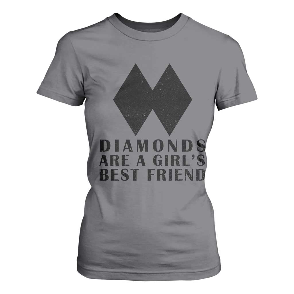 Funny Skiing Snowboarding T Shirt For Women Diamonds Are A Girls Best Friend TS11 Charcoal Print Your Wear