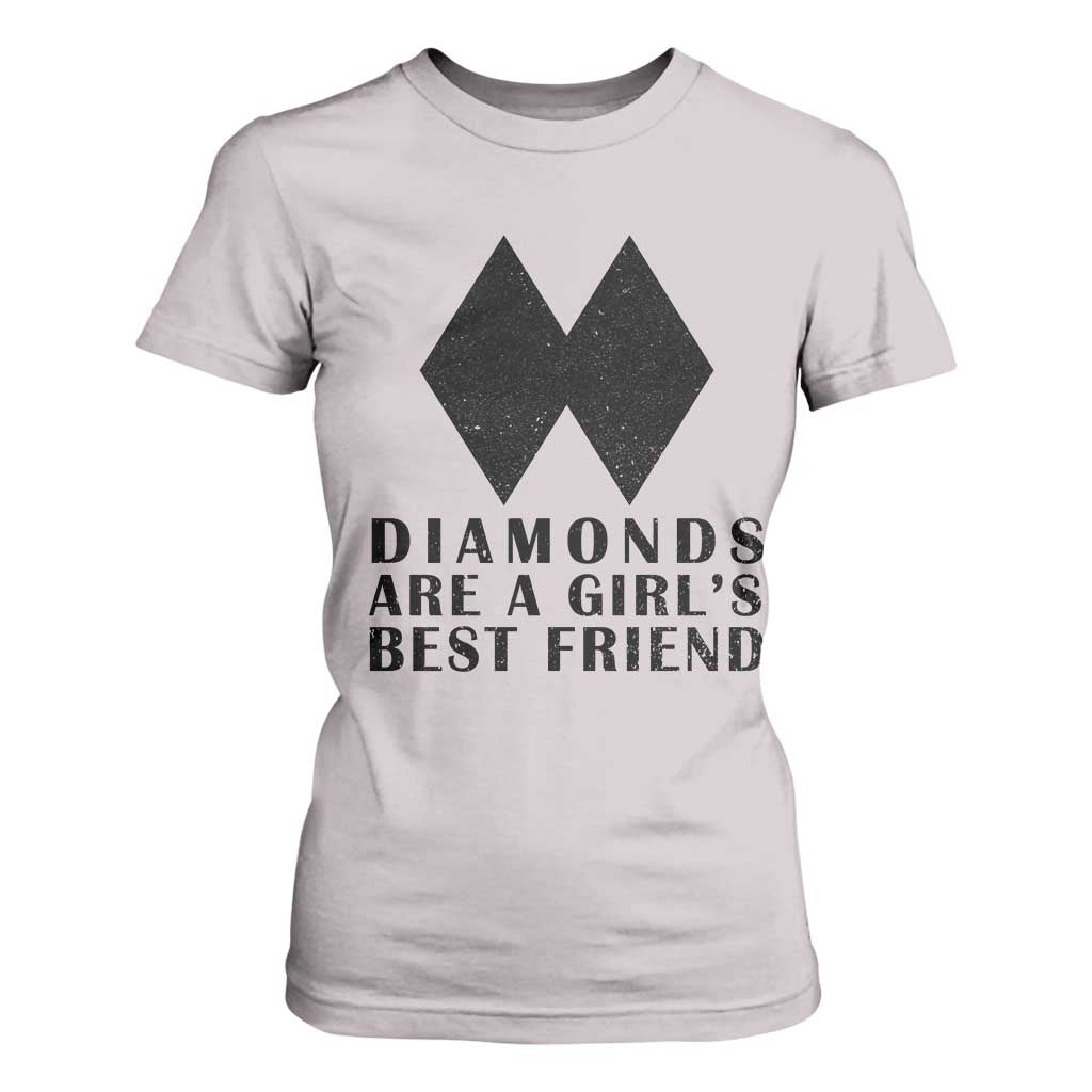Funny Skiing Snowboarding T Shirt For Women Diamonds Are A Girls Best Friend TS11 Ice Gray Print Your Wear