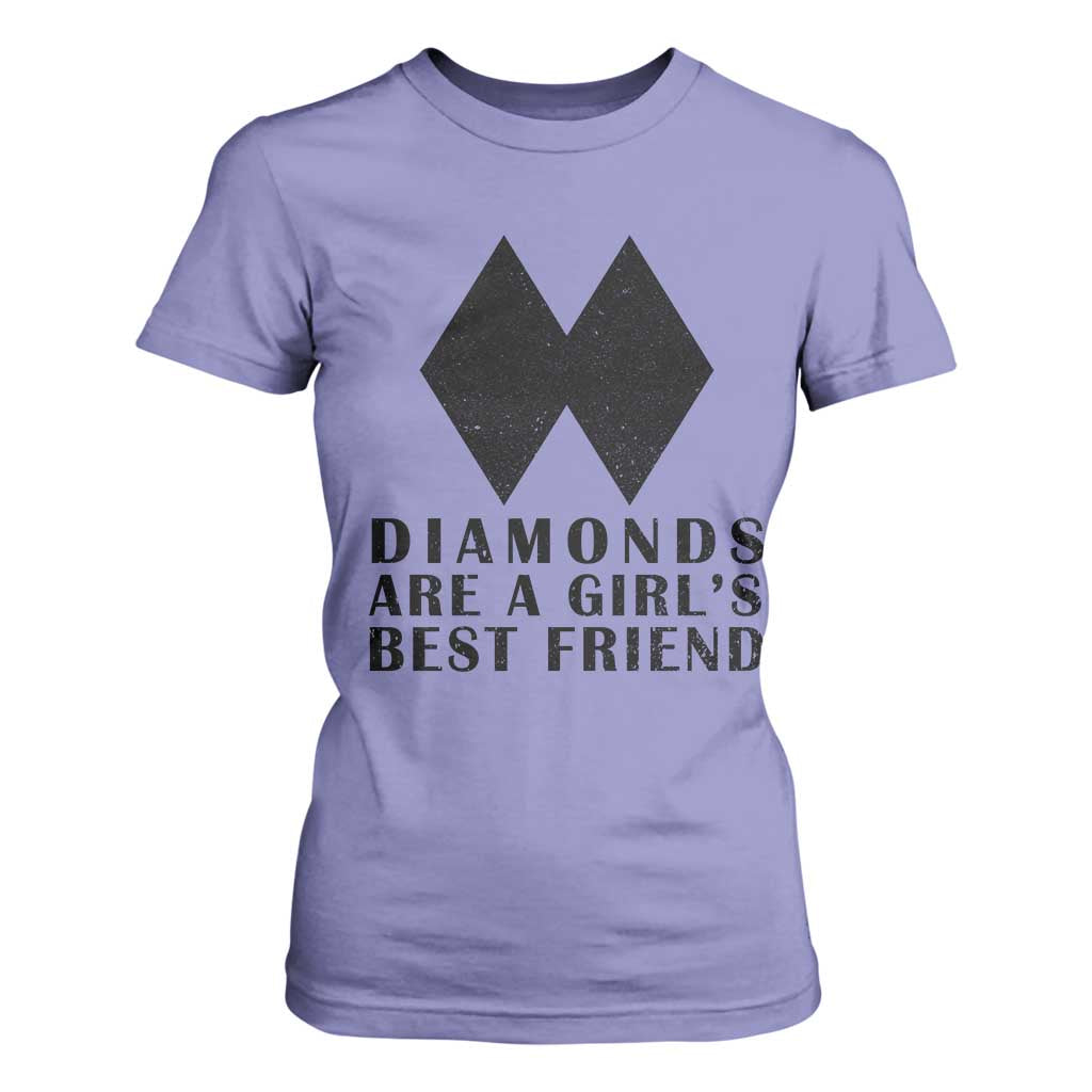 Funny Skiing Snowboarding T Shirt For Women Diamonds Are A Girls Best Friend TS11 Violet Print Your Wear