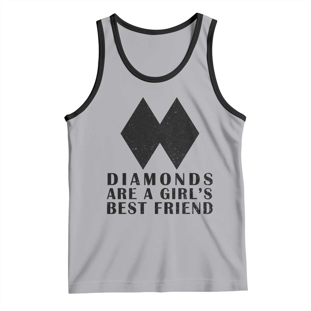 Funny Skiing Snowboarding Tank Top Diamonds Are A Girls Best Friend TS11 Athletic Heather Black Print Your Wear
