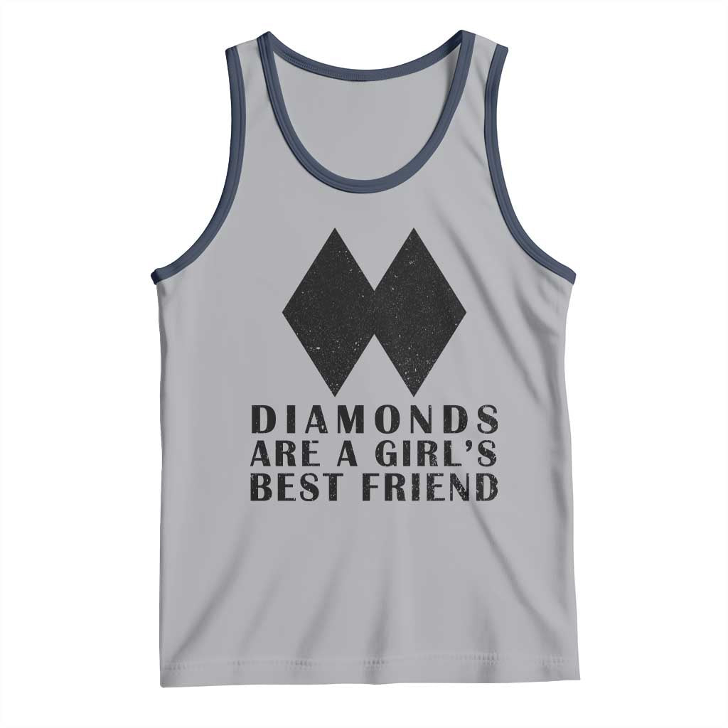 Funny Skiing Snowboarding Tank Top Diamonds Are A Girls Best Friend TS11 Athletic Heather Navy Print Your Wear